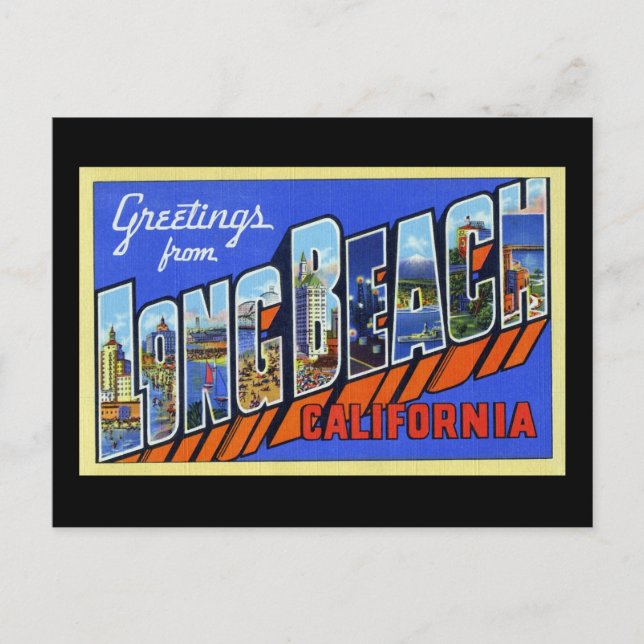 Greetings from Long Beach California Postcard (Front)