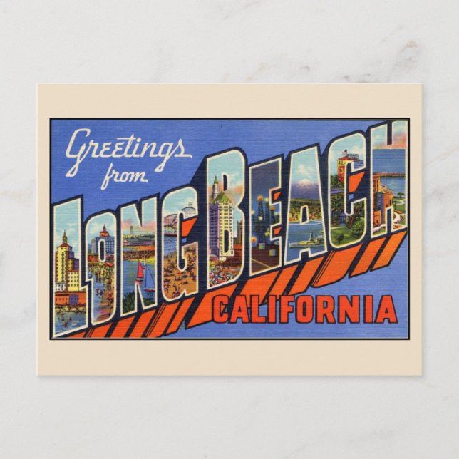 Greetings from Long Beach Large Letter Postcard (Front)