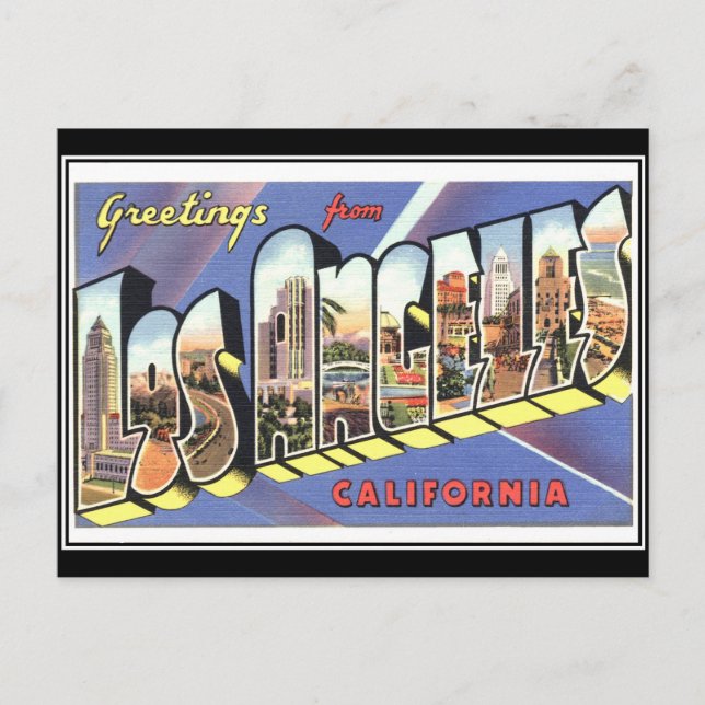 Greetings from Los Angeles California Vintage Postcard (Front)