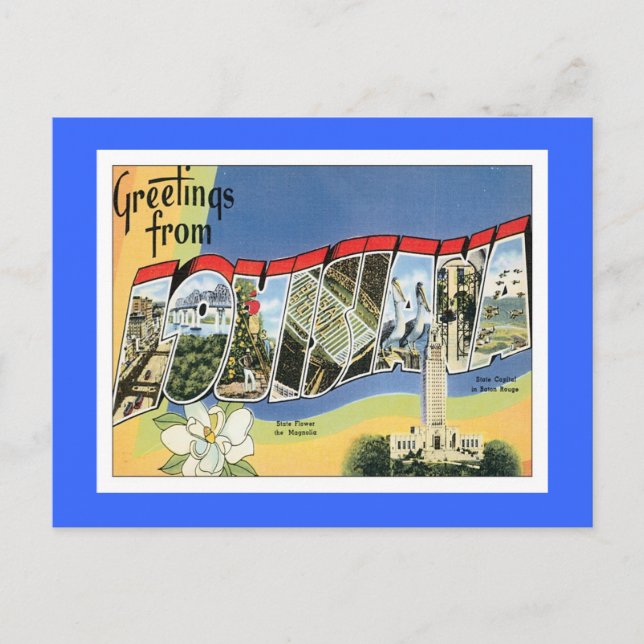 Greetings From Louisiana Postcard (Front)