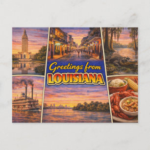 Greetings From Louisiana Postcard