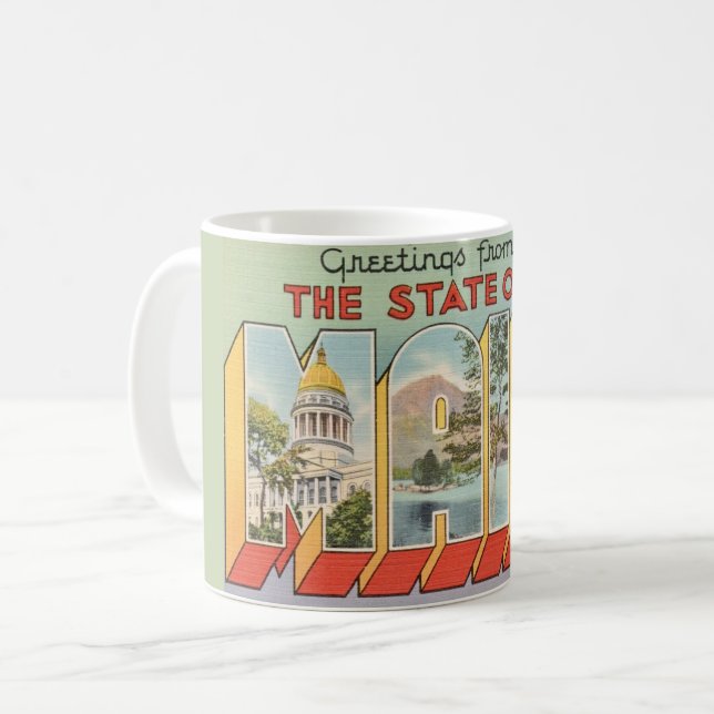  Greetings from Maine Coffee Mug (Front Left)