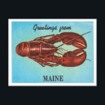Greetings from Maine, Lobster Vintage Travel Postcard<br><div class="desc">Greetings from Maine,  Lobster Vintage Travel Postcard</div>