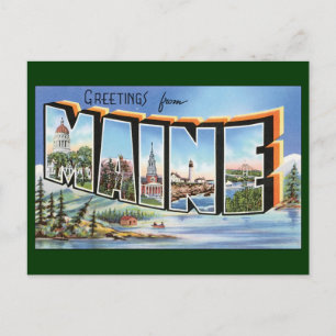 Greetings From Maine Postcard