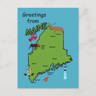 Greetings From Maine Postcard