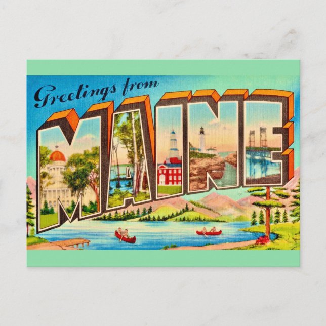 Greetings From Maine Postcard (Front)