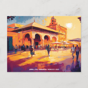 Greetings From Marrakesh Medina Morocco Holiday Postcard