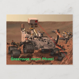 Greetings from Mars! Mars Curiosity Rover Postcard