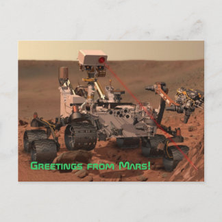 Greetings from Mars! Mars Curiosity Rover Postcard