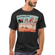 Greetings from Mars Retro Sci-Fi T-shirt