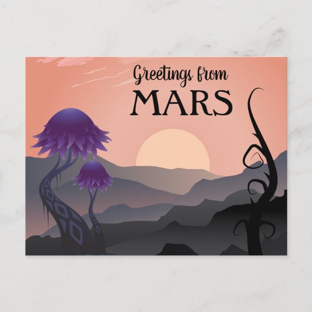 Greetings from Mars Travel Postcard (Front)