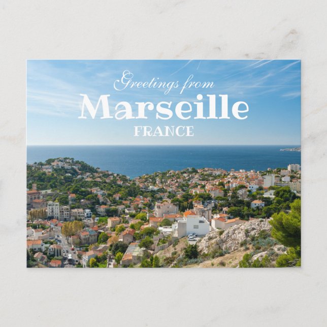 Greetings from Marseille France Scenic Postcard (Front)