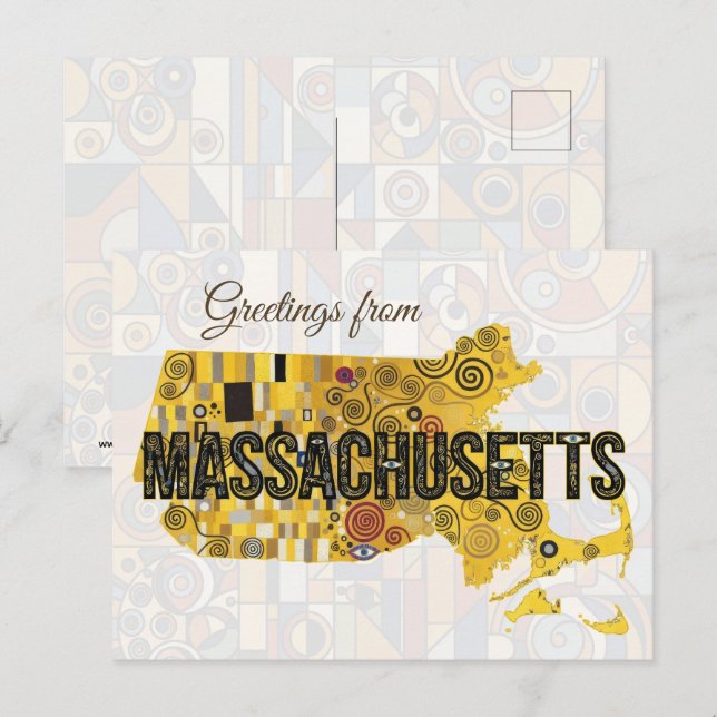 Greetings from Massachusetts Postcard (Front/Back)