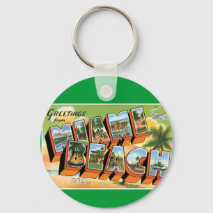 Greetings from Miami Beach Keychain