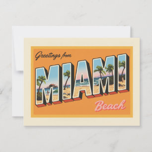Greetings from Miami Beach Vintage Postcard