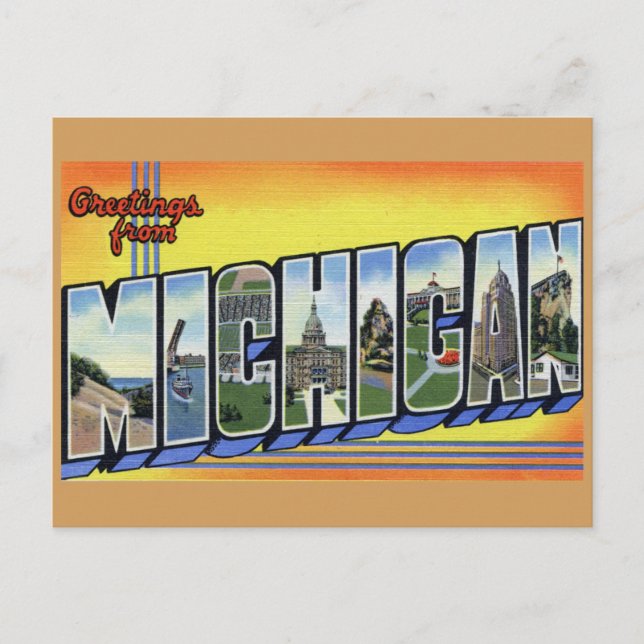 Greetings From Michigan Postcard (Front)