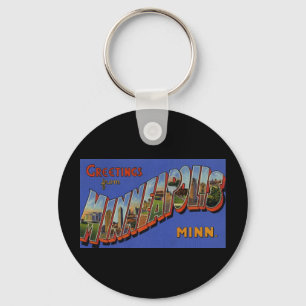 Greetings from Minneapolis Minnesota Keychain