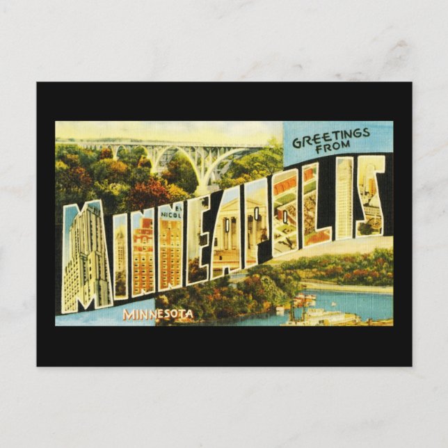Greetings from Minneapolis Minnesota Postcard (Front)