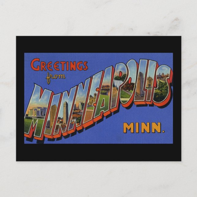 Greetings from Minneapolis Minnesota Postcard (Front)