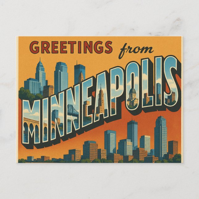Greetings from Minneapolis Postcard (Front)