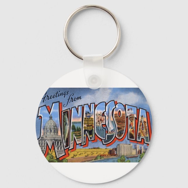 Greetings From Minnesota Keychain (Front)