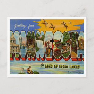 Greetings From Minnesota Postcard