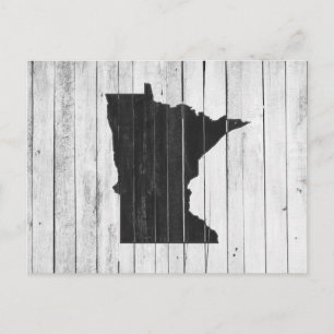 Greetings From Minnesota Rustic Wooden Postcard