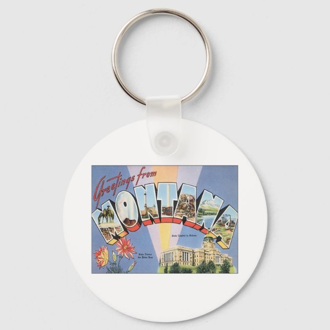 Greetings From Montana Keychain (Front)