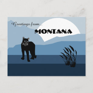 Greetings from Montana State Slate Blues  Postcard