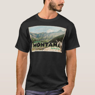 Greetings from Montana Vintage Travel Postcard Des T-Shirt