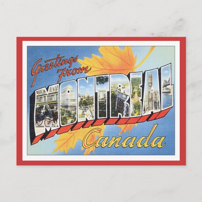 Greetings From Montreal Canada Postcard (Front)