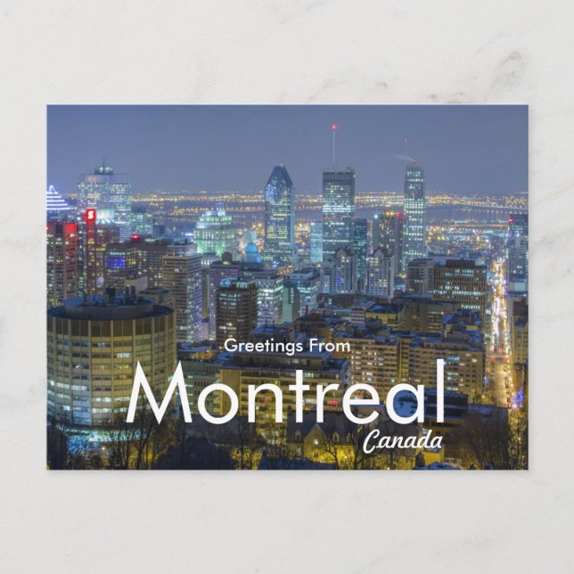 Greetings from Montreal Canada Postcard Cityscape (Front)