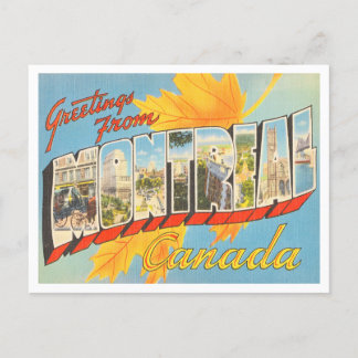 Greetings from Montreal, Canada Vintage Travel Postcard