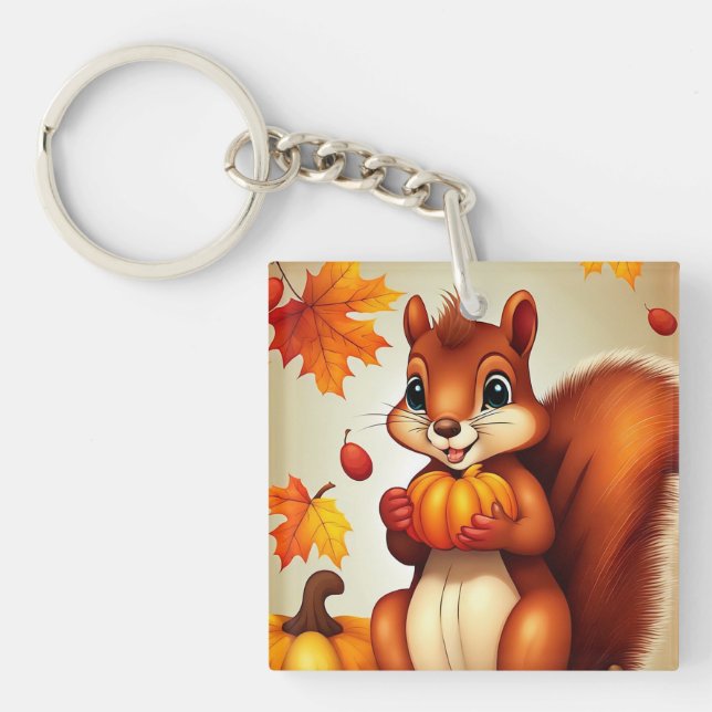 Greetings From Mr. Squirrel Keychain (Front)