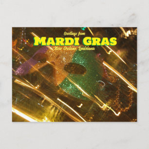 Greetings from Mradi Gras Louisiana Postcard