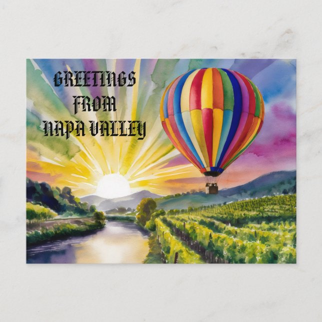 Greetings from Napa Valley Travel Edit Text Photo  Postcard (Front)