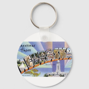 Greetings From Nebraska Keychain