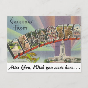 Greetings from Nebraska Postcard