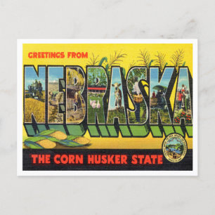 Greetings from Nebraska, The Corn Nusker State Postcard