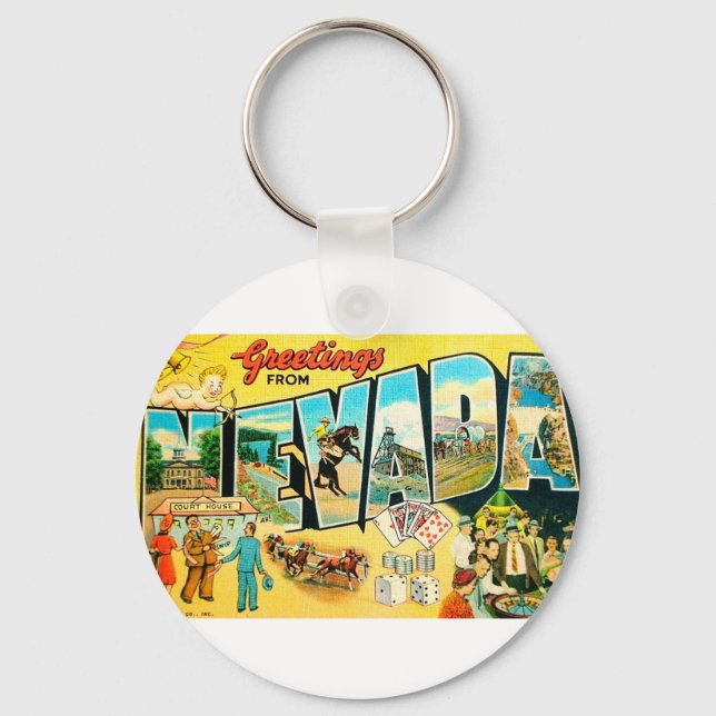 Greetings From Nevada Keychain (Front)