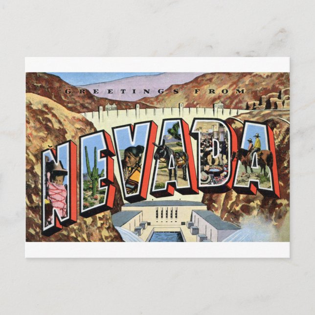 Greetings From Nevada Postcard (Front)