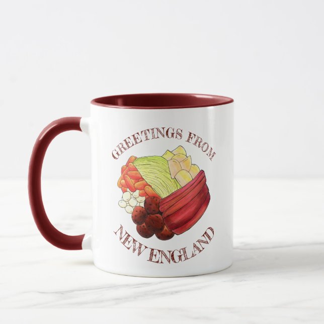 Greetings from New England Classic Boiled Dinner Mug (Left)