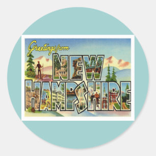 Greetings From New Hampshire Classic Round Sticker