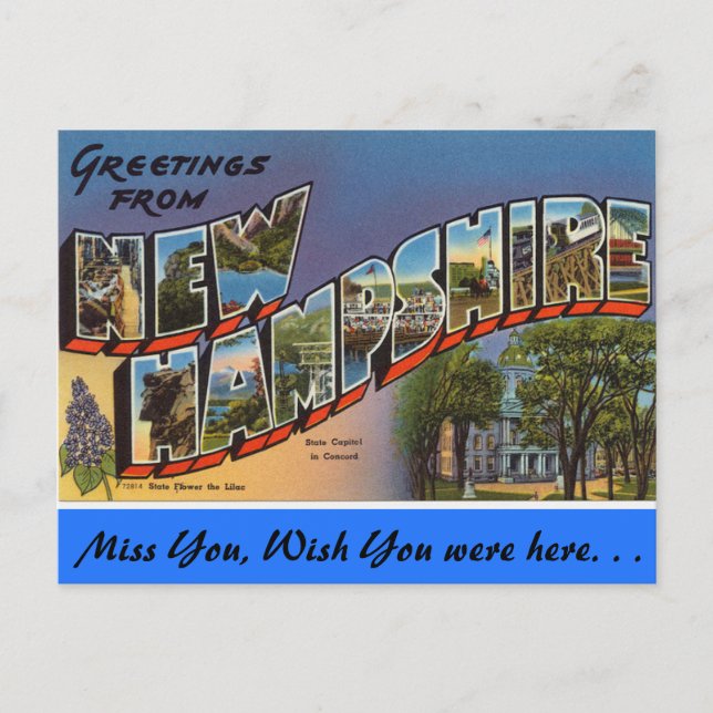 Greetings from New Hampshire Postcard (Front)