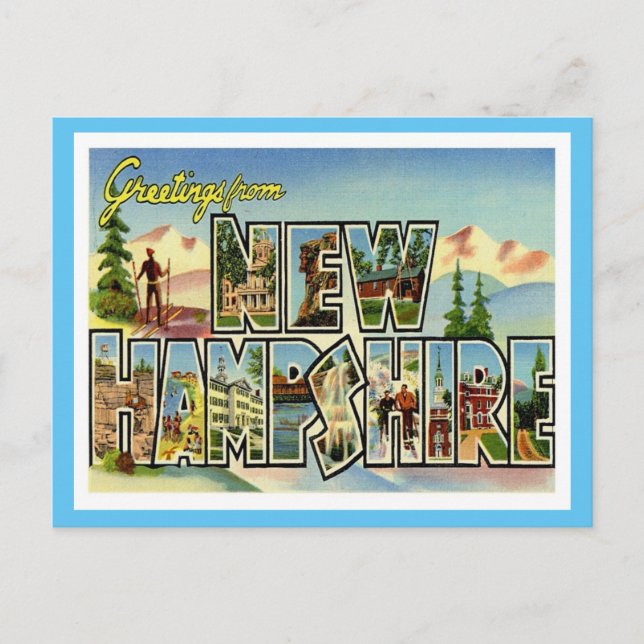 Greetings From New Hampshire Vintage Postcard (Front)