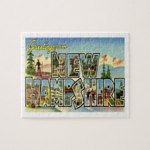 Greetings From New Hampshire Vintage Travel Jigsaw Puzzle