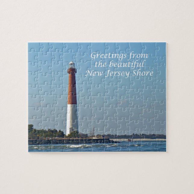 Greetings From New Jersey - Barnegat Light Jigsaw Puzzle (Horizontal)