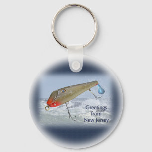 Greetings From New Jersey Fishing Lure Keychain