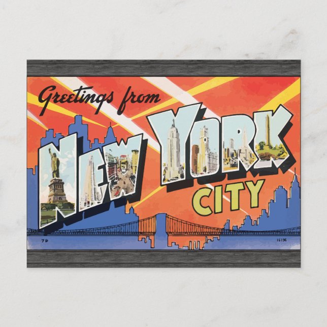 Greetings From New York City, Vintage Postcard (Front)