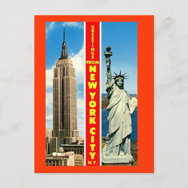 Greetings from New York City Vintage Postcard (Front)
